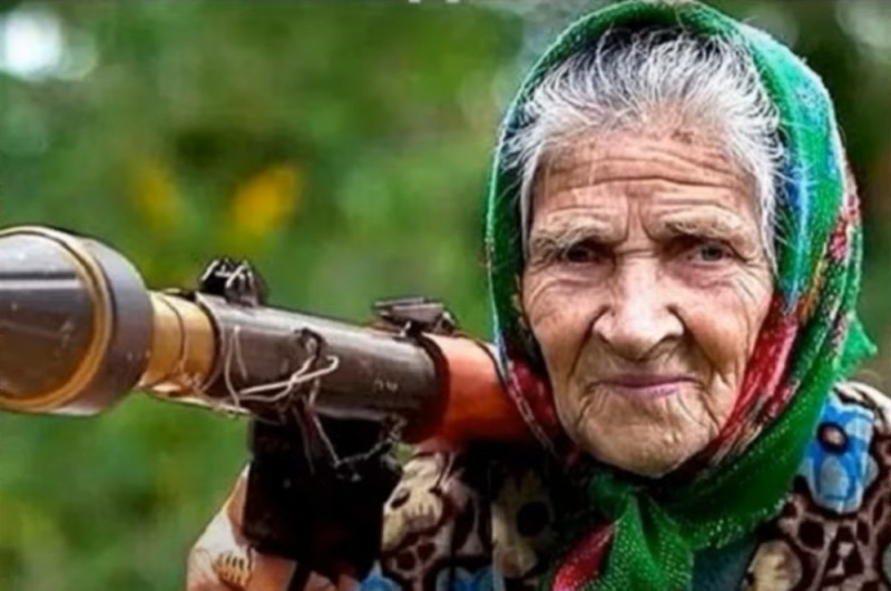 Create meme: granny with rpg, An old lady with a gun, granny with a gun