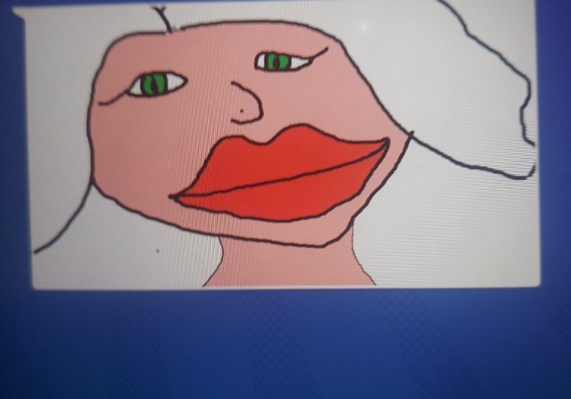 Create meme: figure , lips are plump, drawing of a girl