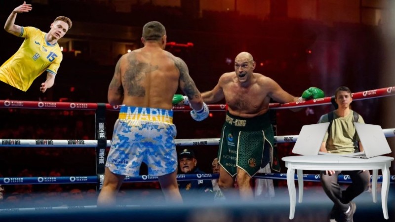 Create meme: Usyk Fury fight, Usyk and Fury, mma boxing