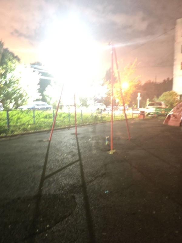 Create meme: turnstile at night, yard lighting, playground at night