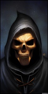 Create meme: scary skulls on the avatar, skull VK, the skull in the hood GIF