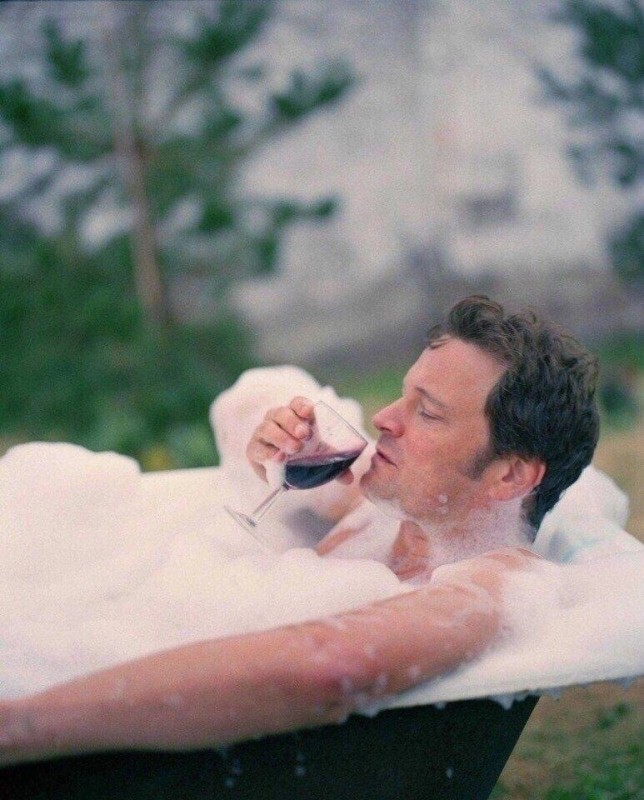 Create meme: Colin Firth in the bathroom, colin firth, Colin Firth in the bath