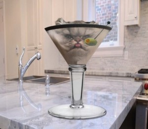 Create meme: dry Martini cocktail, huge Martini glass under, glasses of Martini cocktails