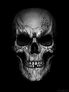Create meme: drawing of a skull, skull black, 3 d skull