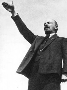 Create meme: Lenin points the way