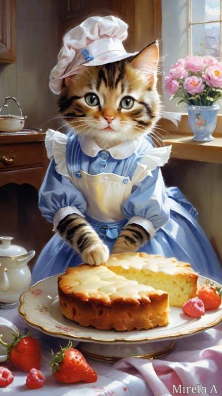 Create meme: cat cook, The cat is a cook, The cook's cat