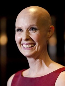 Create meme: breast cancer, Cameron Diaz bald, Cynthia Nixon photo owner