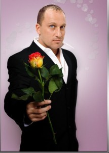 Create meme: Dmitry Nagiev, male, man with flowers on a transparent background