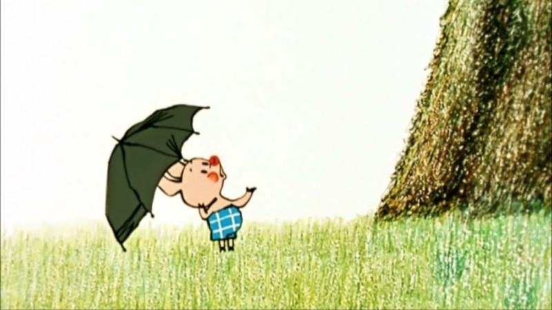 Create meme: Piglet with umbrella, Winnie the pooh it seems the rain is starting, Winnie the Pooh Piglet 