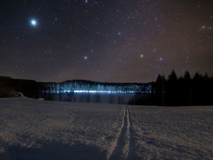 Create meme: the night sky , winter starry sky, starry sky