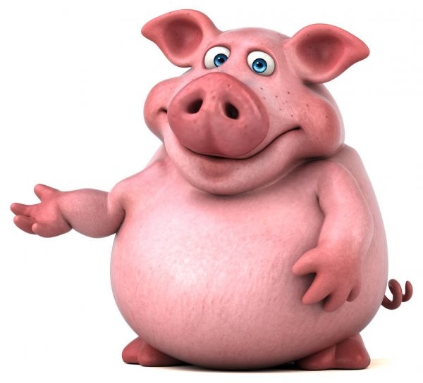 Создать мем: свинья клипарт, свинья мультяшная, свинья большая