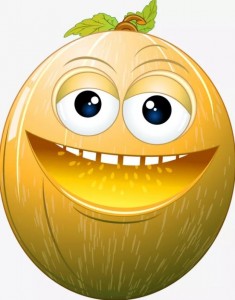 Create meme: smiley emotion is the threat, drawings of fruit with eyes, melon