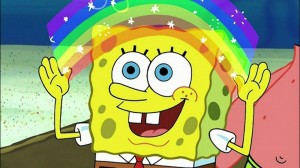 Create meme: imagination spongebob, sponge Bob square pants, spongebob imagination