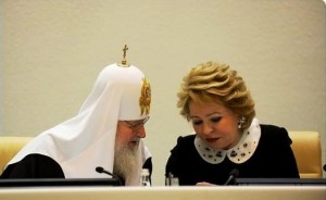 Create meme: Matviyenko and Patriarch Kirill fotozhaba, Gundyaev Matvienko, Patriarch Kirill and Valentina Matvienko honorary professors of Sciences