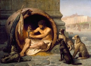 Create meme: Diogenes hall, Jean Diogenes, Diogenes in a barrel painting