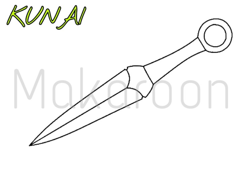 Create meme: coloring of the kunai knife, kunai knife template, kunai knife standoff 2