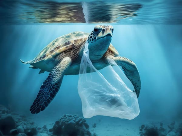 Create meme: sea turtle, plastic pollution of the ocean, turtle and plastic