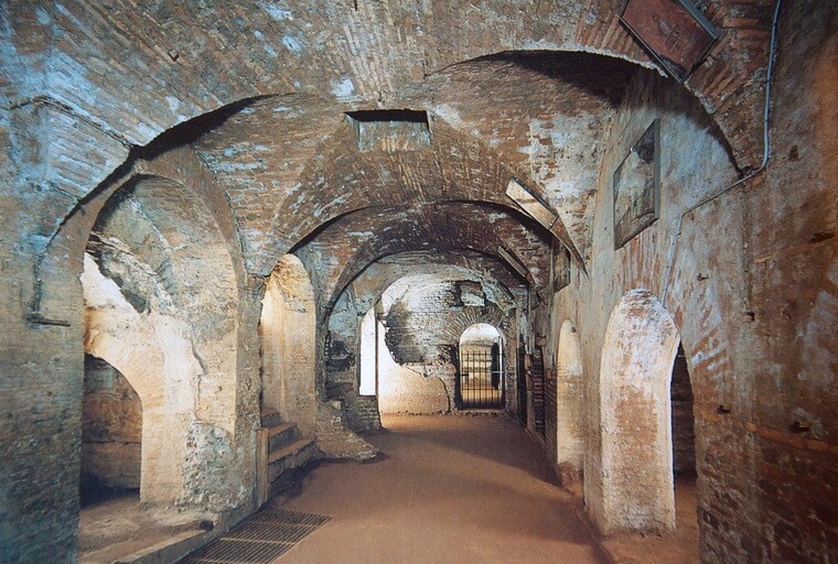 Create meme: catacombs of St. callistus, the catacombs of priscilla the catacombs of rome, catacombs of St. clement