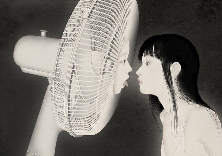 Create meme: fan , The girl with the fan, people