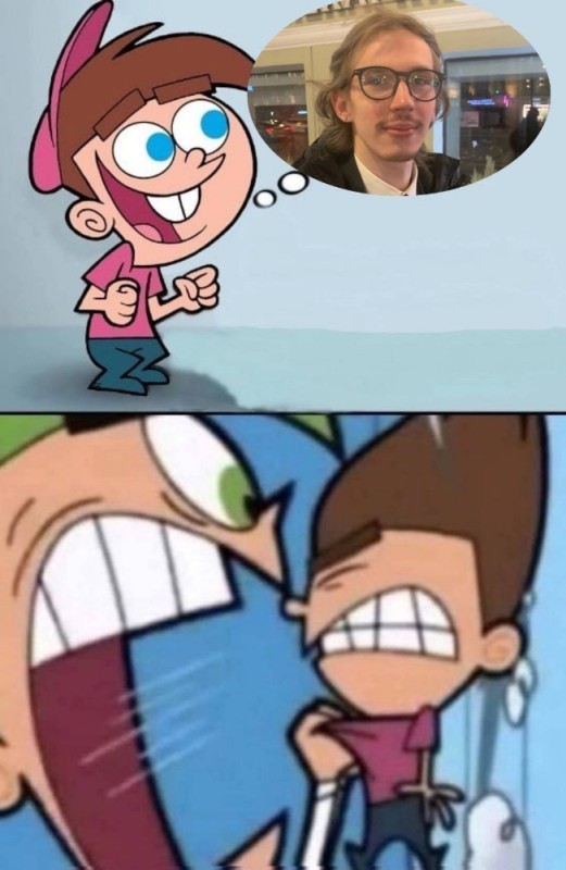 Create meme: Timmy Turner, Timmy's magical patrons, Yelling Cosmo at Timmy Turner