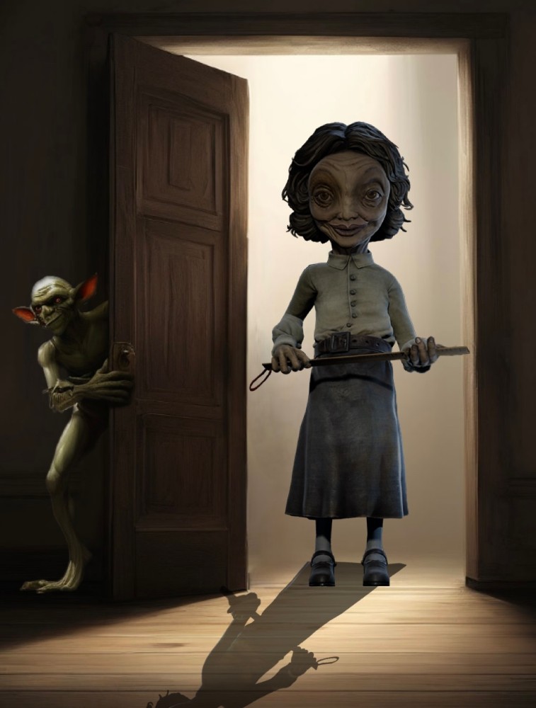 Create meme: The teacher from Little Nightmares 2, game little nightmares 2, Little nightmares teacher