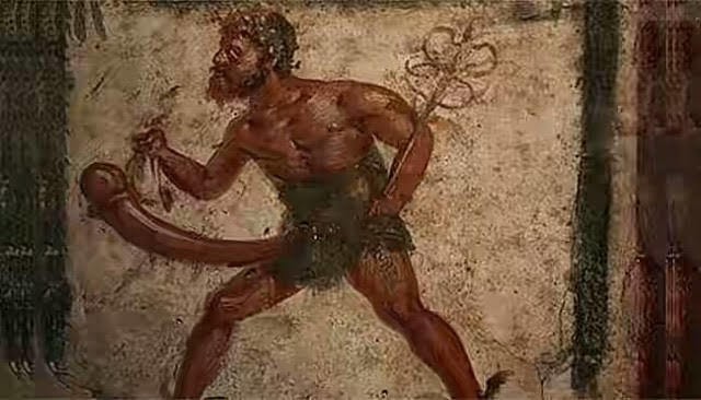 Create meme: Priapus is the god of ancient greece, priapus fresco, ancient rome pompeii frescoes