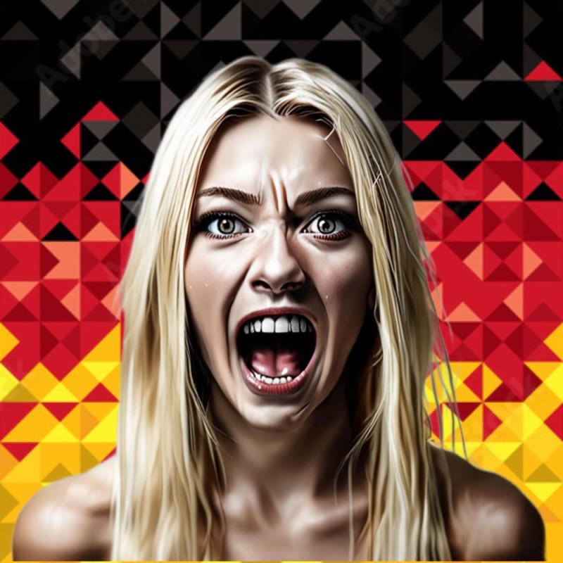 Create meme: Natalie Dormer tongue, girl , angry blonde