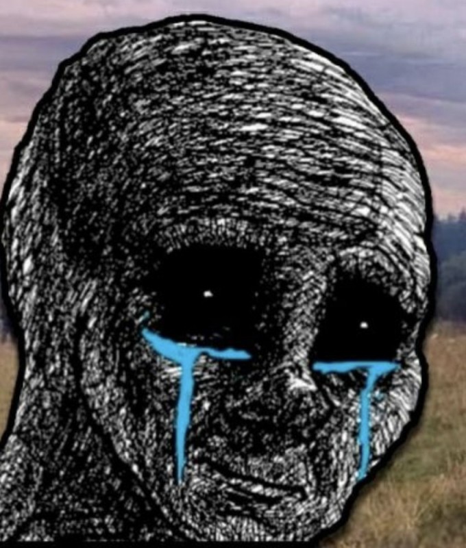 Create meme: Wojak shiz, withered wojak, wojak sad