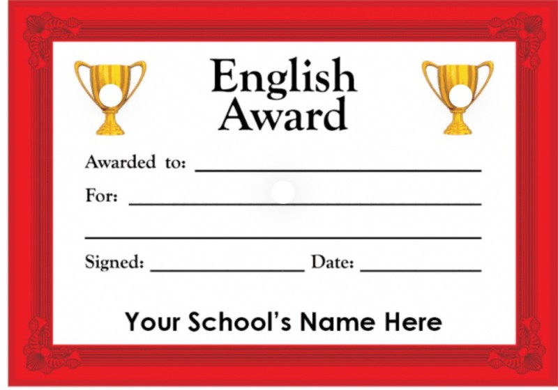 Create meme: certificate of award in english, certificate in english, english award