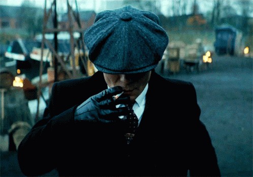 Create meme: peaky blinders Thomas, Thomas Shelby with a cigarette, shelby peaky blinders