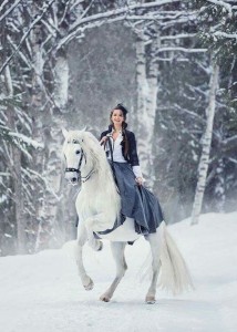 Создать мем: лошадь зимой, блондинка на лошади зимой, аванпост фотосессия с лошадьми