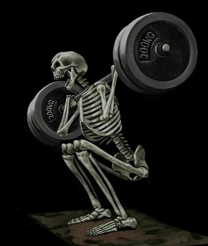 Create meme: bodybuilding motivation, my body is a machine that turns, skeleton jock