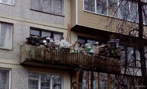 Create meme: garbage, on the balcony, balcony