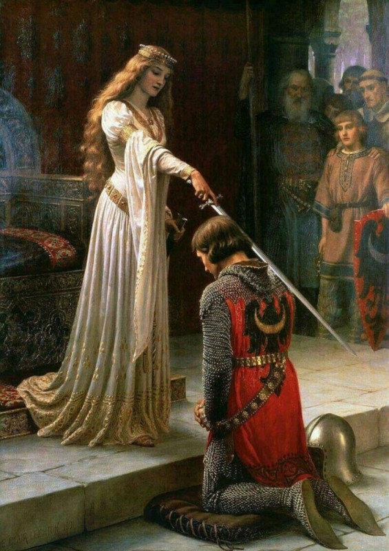 Create meme: Edmund Leighton accolade, Edmund Blair Leighton Knighthood, Knighthood of Este