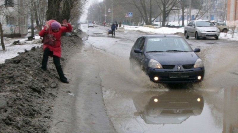 Create meme: snow melts, dirt , car 