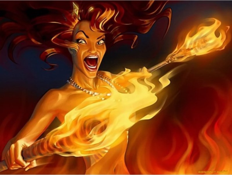 Create meme: female fire, The fiery girl, Girl fire