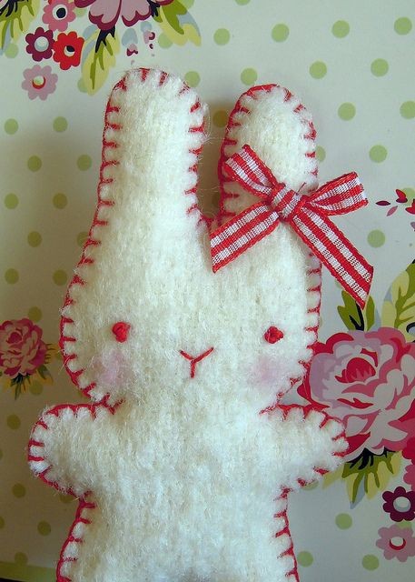 Create meme: rabbit made of felt, New Year's rabbit 2023 made of felt, felt bunny on the Christmas tree