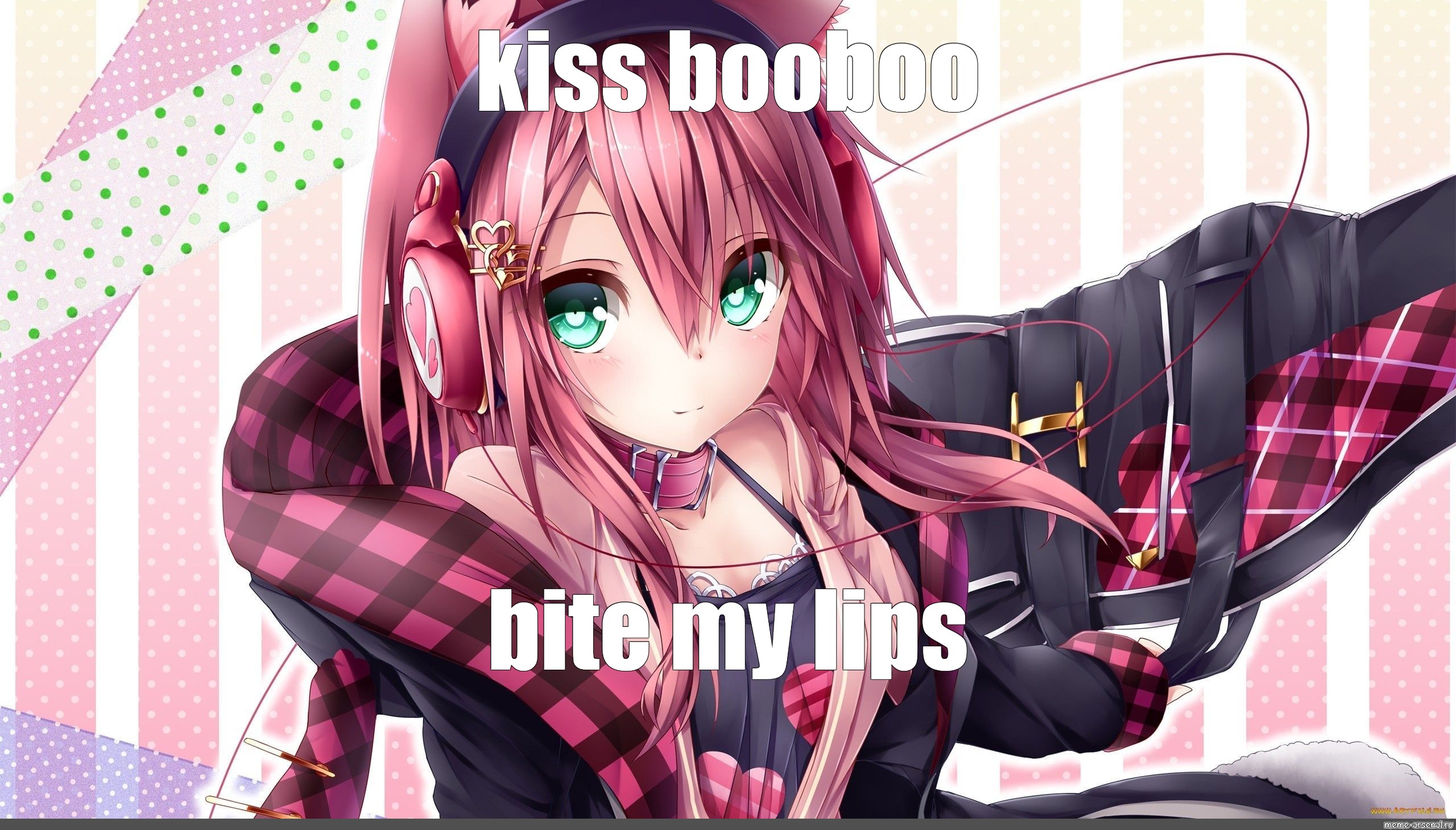 anime kiss bite