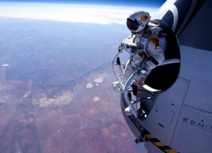 Create meme: freefall, edge of space, Felix Baumgartner