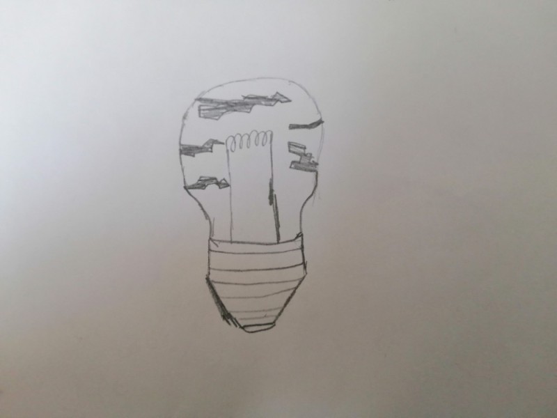Создать мем: рисунок, рисунок лампочки карандашом, лампочка простой рисунок