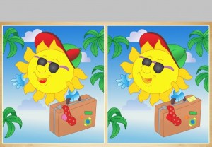 Create meme: spot the difference, cartoon sun, spot the difference