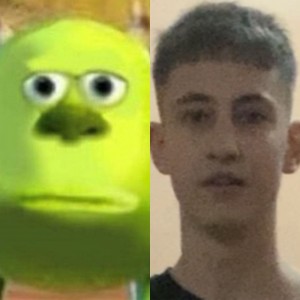 Create meme: face, Mike wazowski, boy