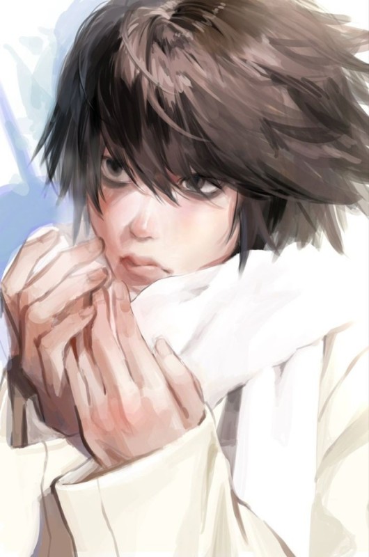 Create meme: figure , l Death note art, l (death note)