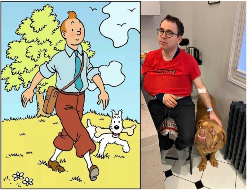 Создать мем: персонажи тинтина, рисунок, milou tintin