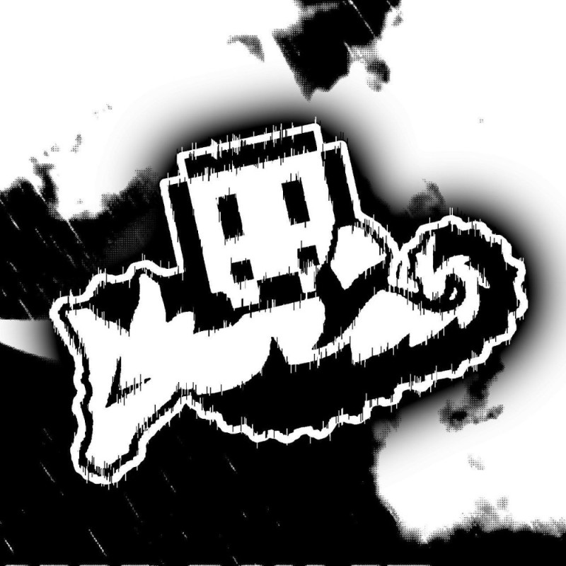 Create meme: stickers black and white twitch sidekick, deadrop geometry dash, toby Fox