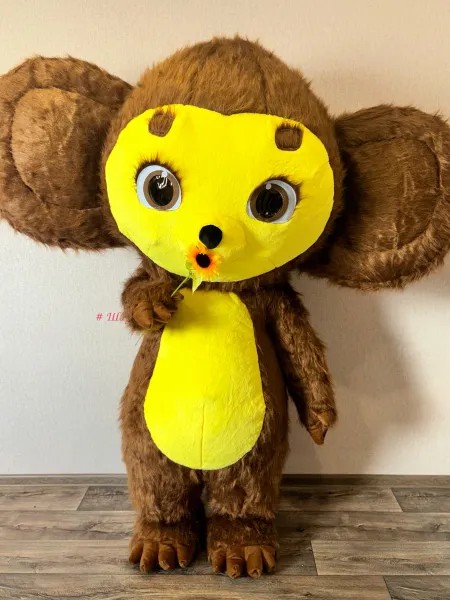 Create meme: cheburashka growth doll, cheburashka costume, cheburashka airsuit