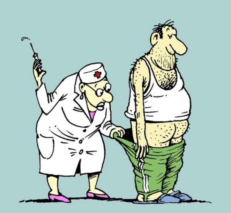Create meme: caricatures of doctors, jokes caricatures, vaccination caricature
