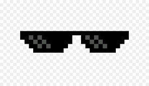 Create meme: cool glasses for photoshop on a transparent background, pixel glasses, points thug life