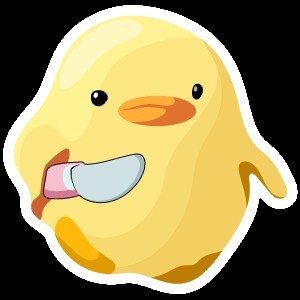 Create meme: meme chick with a knife, duck with a knife, duck with a knife meme