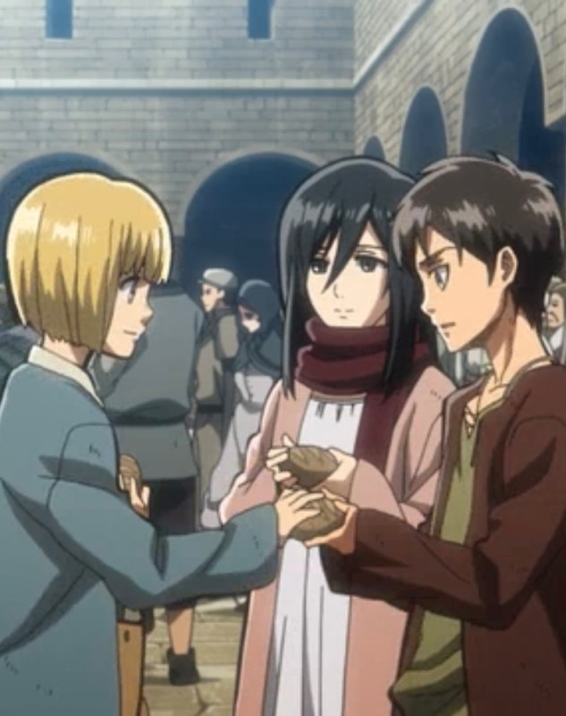 Create meme: attack of the titans , mikasa and armin, Mikasa Ackerman and Armin